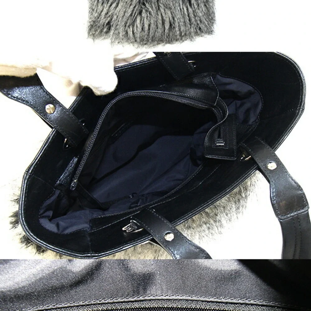 CHANEL Black Leather Logo Shoulder Bag